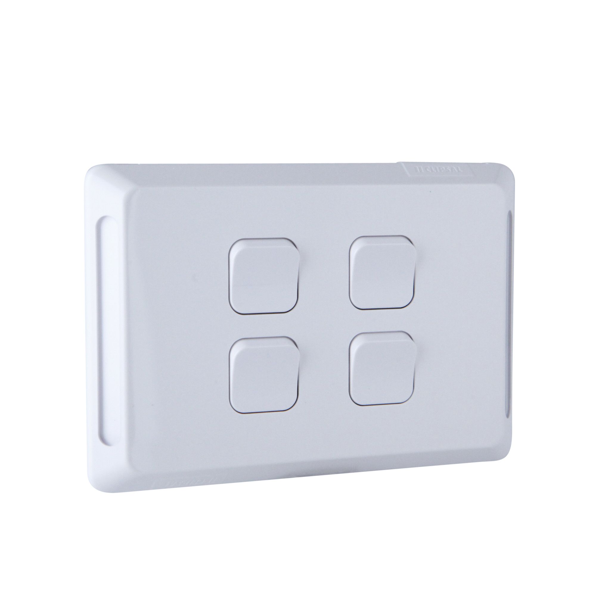Clipsal Pro Series, 4 switches, horizontal, 1 or 2 way, 20 A / 16 AX, White - P3044HA-XW